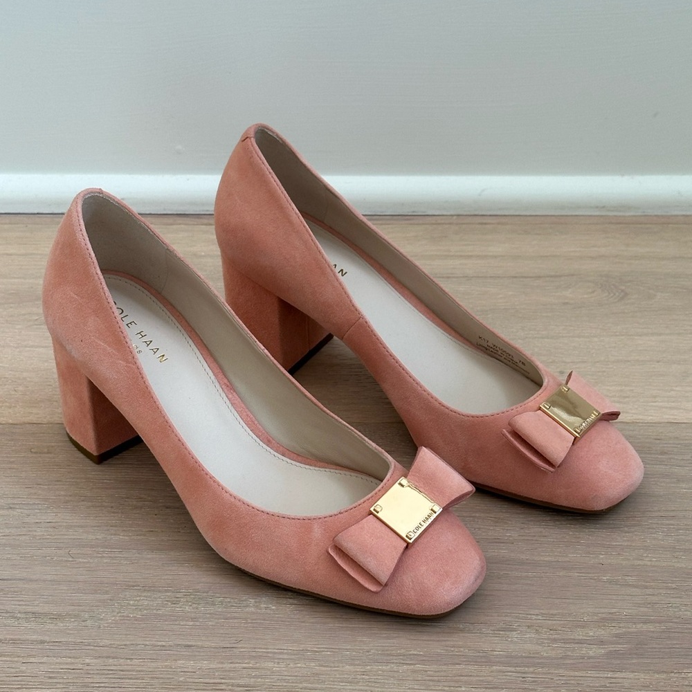 Cole Haan Women's Pink Suede Block Heels Size 7